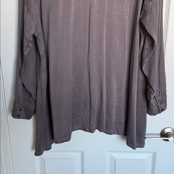 Eileen Fisher Women’s purple Long Sleeve Button Down Silk Blouse XL - Picture 10 of 12
